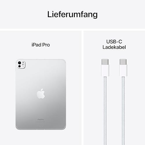 Apple iPad Pro 11 (M4) : Écran Ultra Retina XDR, 2 to, Caméra Avant 12 Mpx Horizontale/Appareil Photo arrière 12 Mpx, Wi-FI 6E + 5G, Autonomie d’Une journée, Verre Nano-texturé - Noir sidéral - 6