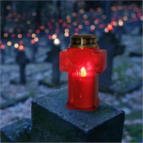 Miniatura 5 de Uonlytech Cruz LED Vela Cruz Velas sin llama 2pcs Vela religiosa Vela devocional LED Vela religiosa LED Velas LED Velas a pilas Velas falsas Regalo