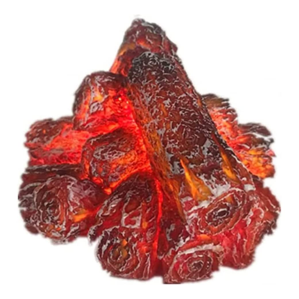 Liummrcy Flameless Fireplace Light,F Artificial Led Fireplace With Realistic Log Wood Burning Flame, For Festival, Home, Christmas Decoration, Battery Powered(Batteries Not Included)