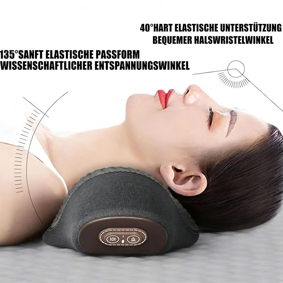Curosleep - Triple Fusion Massagegerät,Lendenwirbel Massagegerät, Rückenmassagegerät mit Wärme/Vibration/Lendenwirbelstütze, Ergonomische Rückenstütze for Nacken, Schultern und Rücken (A)