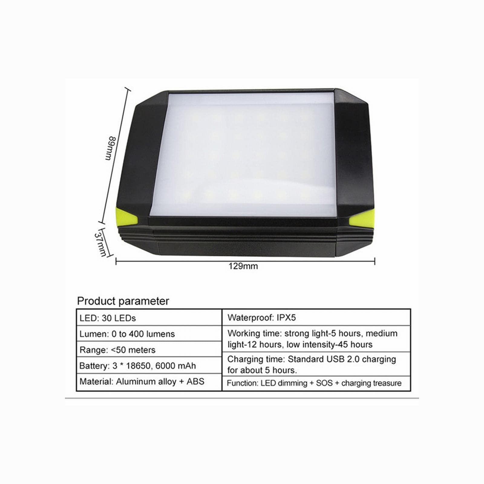 Campeggio Luce 6000mAh Lanterna di Campeggio Ricaricabile USB Led Luce Esterna 5 Modalità Multi Funzione Hang Banca di Potere