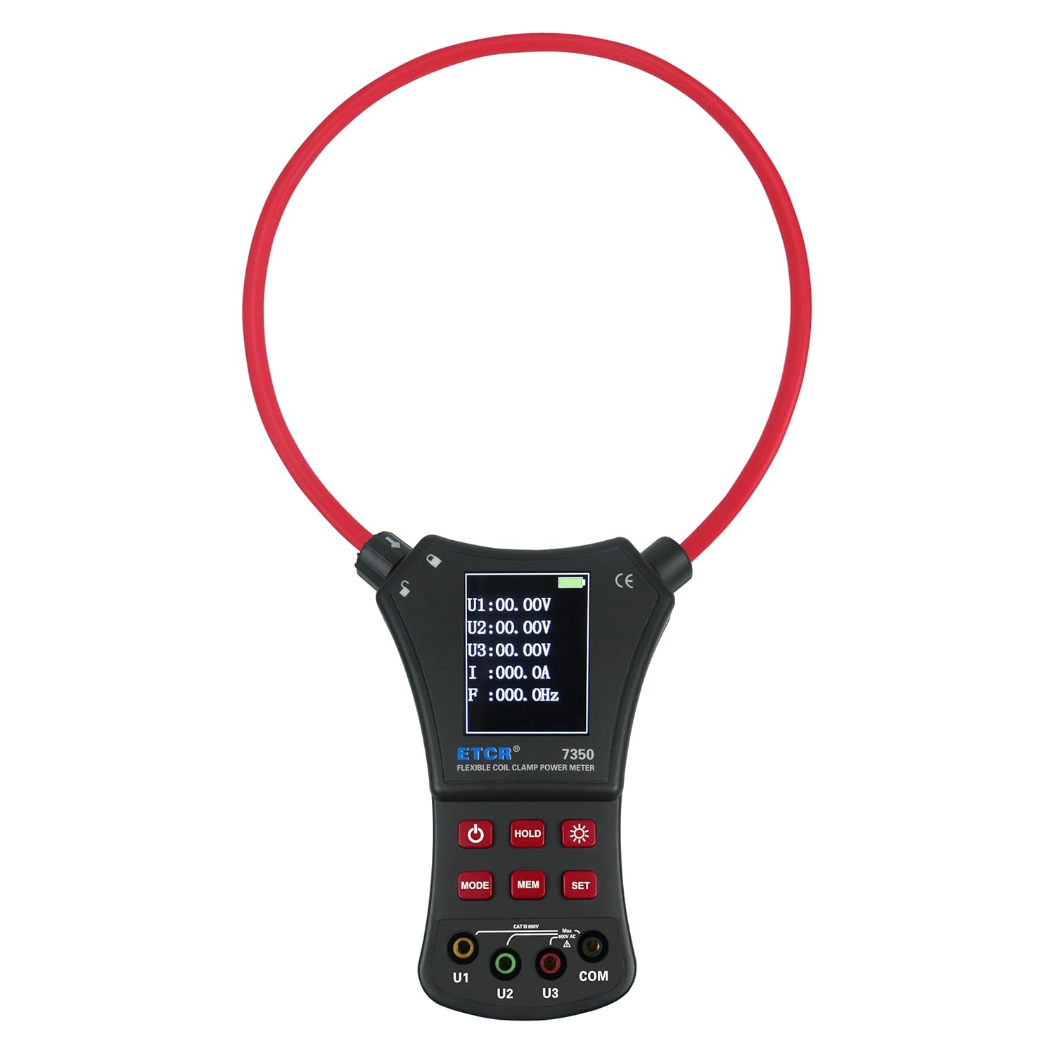 ET7350 Clamp Meter Current Tester Flexible Coil Clamp Power Meter AC Leakage Meter Voltage Tester | 0.0A-6000A | AC 0.0V-600V |Power, Power Factor, Electrical Energy, Frequency, Phase Measurement