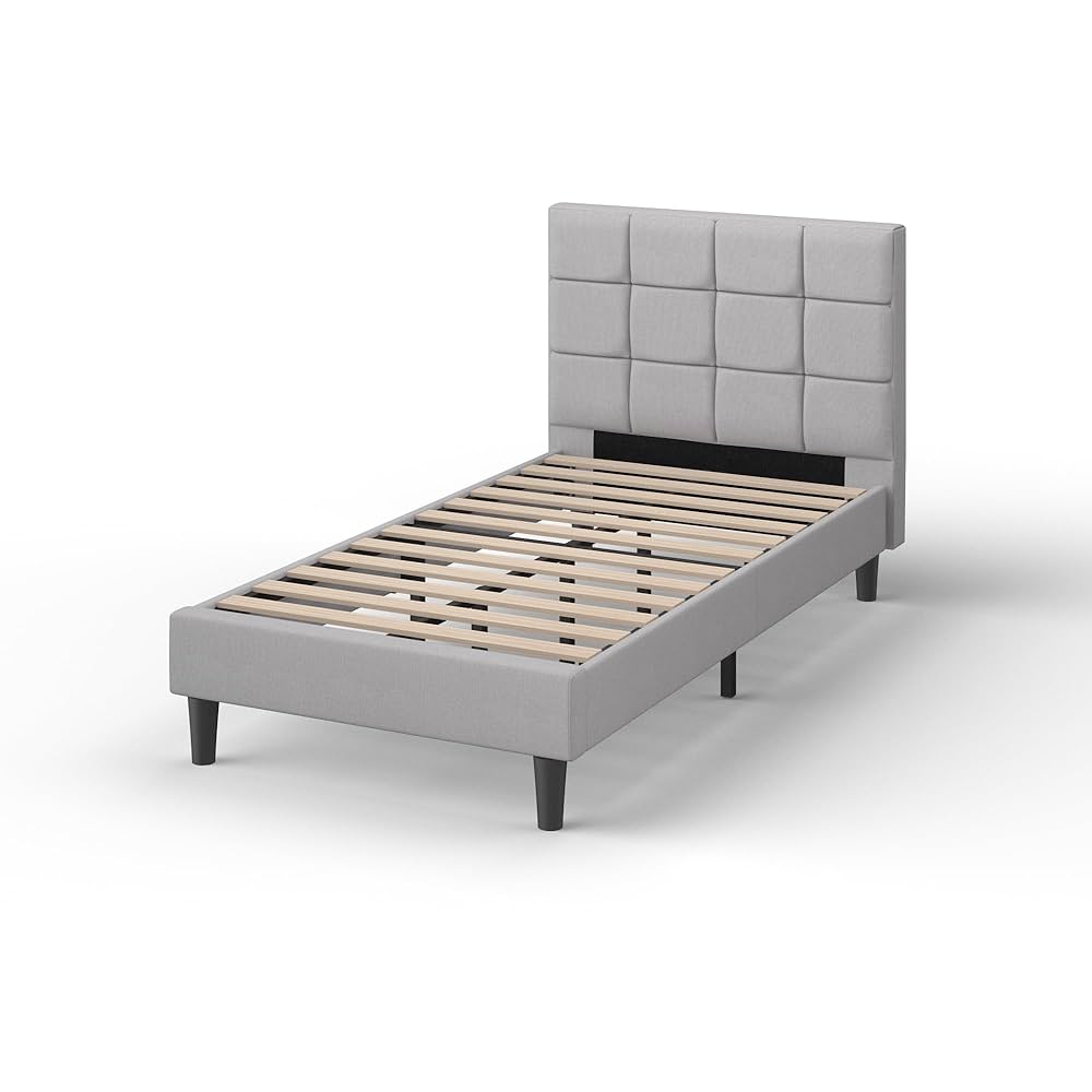 ZINUS Lottie ファブリックベッドフレーム 組立簡単工具付き シングル