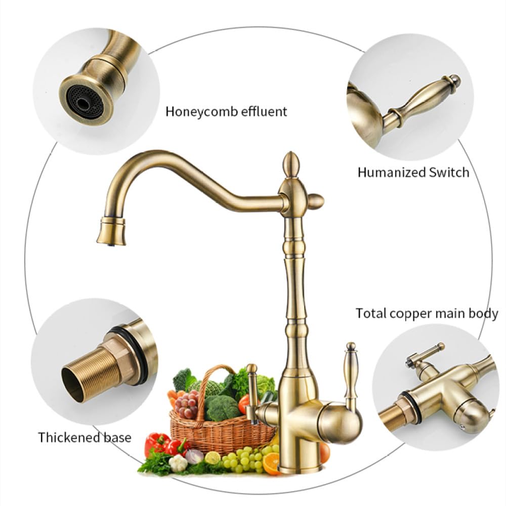 Grifos de Fregadero Grifos con Filtro de Agua Grifos de Cocina Grifo Mezclador de latón Grifo purificador de Agua Grifo de Fregadero de Cocina Grifo de Agua Grúa para Cocina, Negro