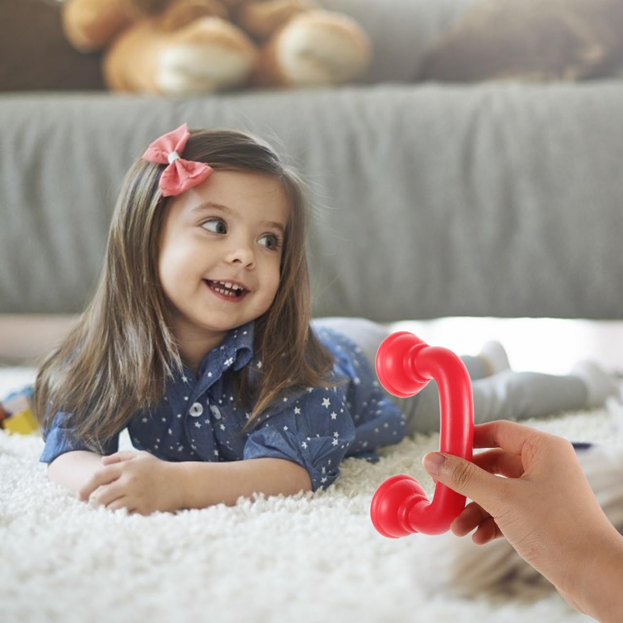 Angoily Combiné de téléphone pour enfants Jouet Téléphone chuchoteur pour orthophonie et de la prononciation Plastique silencieux de lecture pour les tout-petits