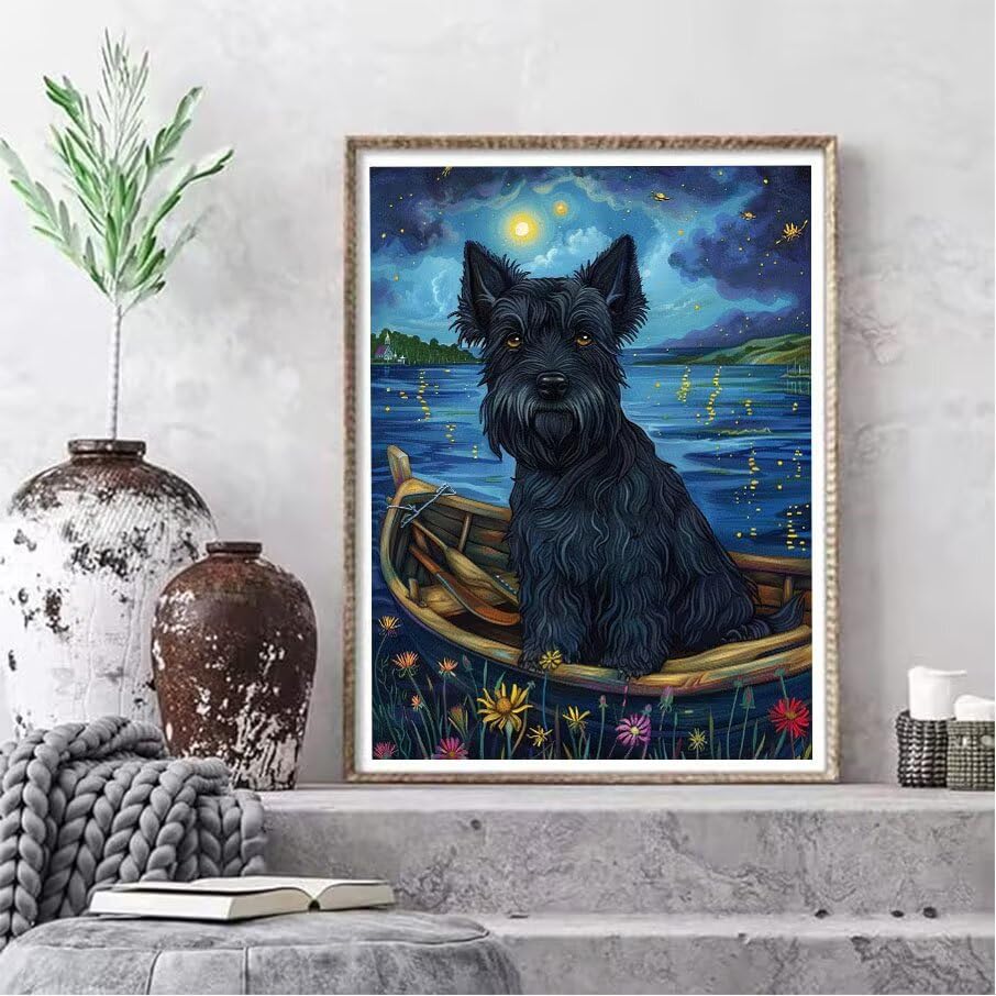 Point de Croix Cristal Painting et diamond art chien 60x80cm - 2