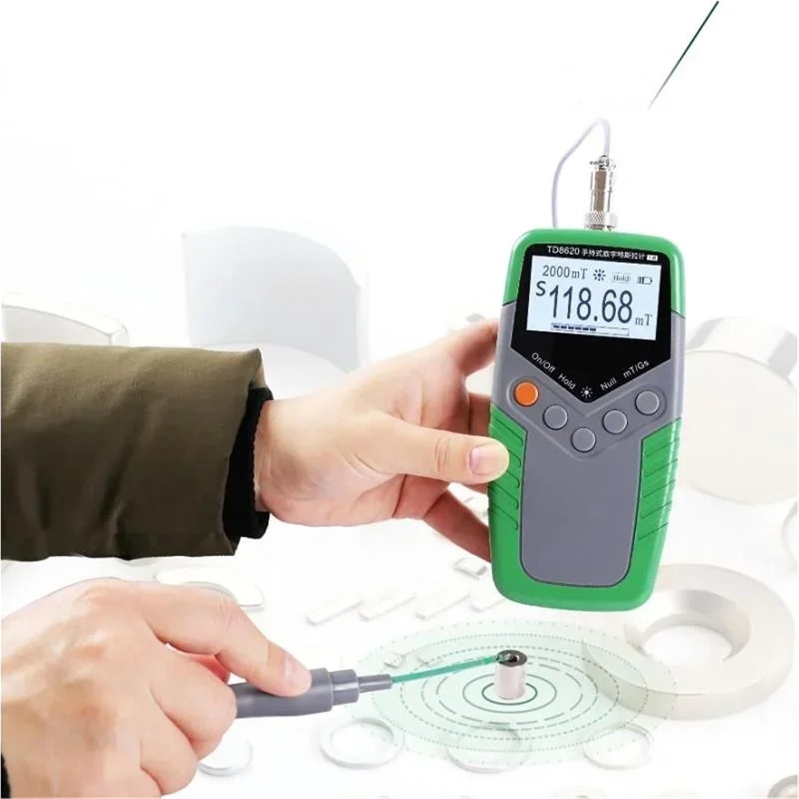 Miernik pola elektromagnetycznego Td8620 Ręczny Miernik Cyfrowy Z Magnesami Trwałymi Gauss Fluxmeter Tester Pola Magnetycznego Powierzchni Gaussme(Level 1)