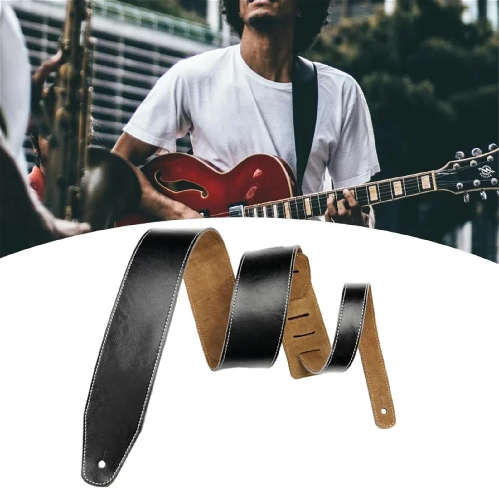 Correa de guitarra cuero suave ajustable y gruesa, universal, repuesto for el hombro, accesorios for Para Guitarras Bajas