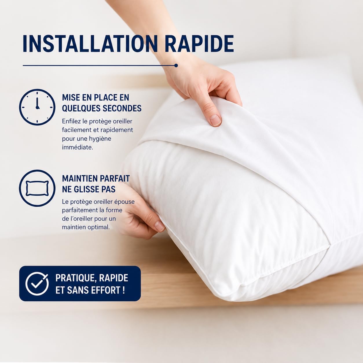 Protège-Oreiller 60x60 cm – Lot de 50 Taies Jetables – Housse de Protection Coussin à Usage Unique – Hygiène Literie – Idéal Campings, Hôtels, Gîtes & Locations Saisonnières