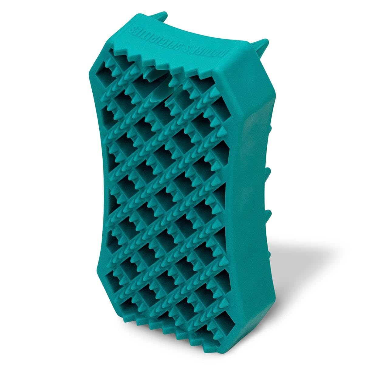 Dog Grooming Wet or Dry Bath Rubber Curry Brush Double Sided Deshedding Tool (1 Brush)