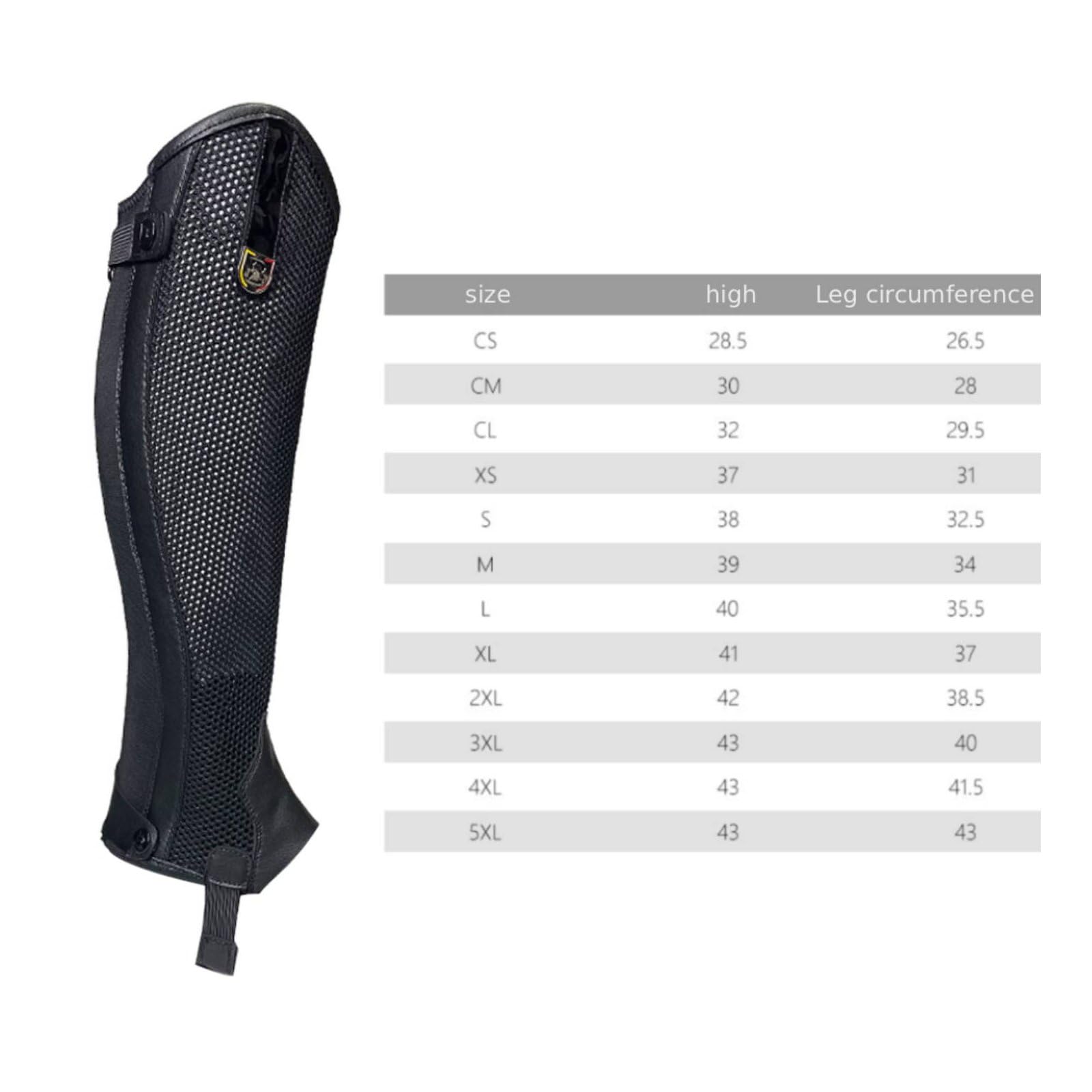 rockible Ghette Equestri Protettive Gamba Cavallo Ghette Cavalcata Parastinchi Cavaliere con Rete Aerata Antiattrito dalla Sella Supporto Alla Guida Materiali , Nero , 2XL-Circonferenza Coscia 38.5CM