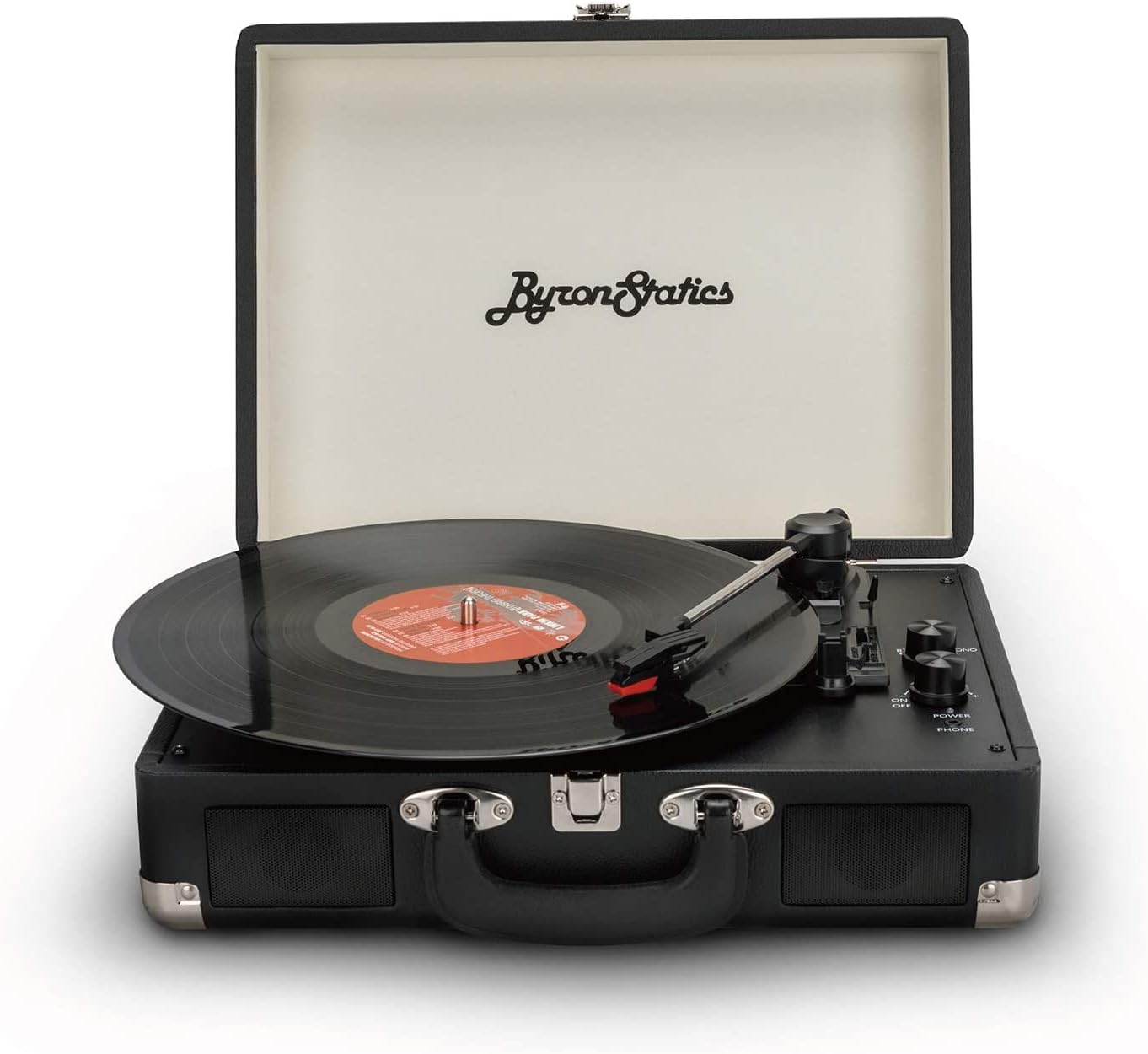 Giradischi Portatile In Vinile Con Bluetooth, 3 Velocità E Altoparlanti Integrati, Nero, Con Uscita RCA E Jack Cuffie