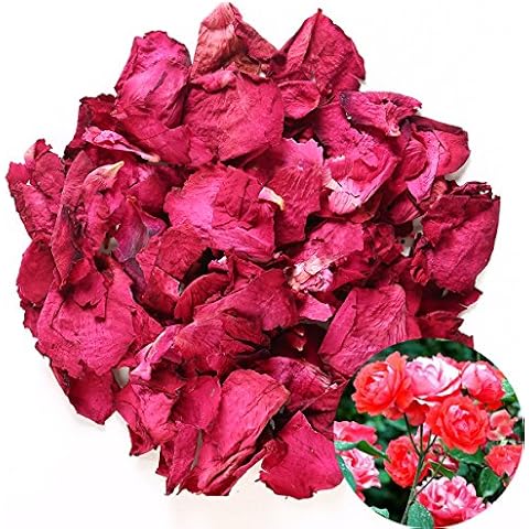 TooGet Dried Natural Real Red Rose Petals Dried Flowers Wholesale Best for Wedding party decoration, Bath, Body Wash, Foot Wash, Tea, Baking, Potpourri, Crafting - 2 OZ Cover