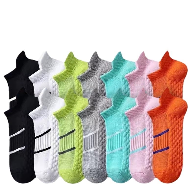 Calzini Sportivi a Righe da Donna, alla Caviglia, assorbenti, Traspiranti, Morbidi e Comodi, for Il Tempo Libero, da Corsa(12 Pairs Mix)