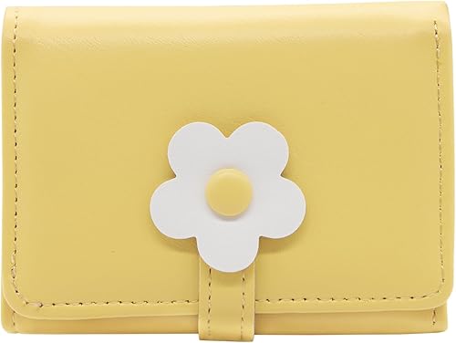 Miniatura 7 de LJCZKA Linda cartera pequeña para niñas y mujeres bloqueo RFID piel sintética tres plegada bolsillo para dinero en efectivo con tarjetero y cartera