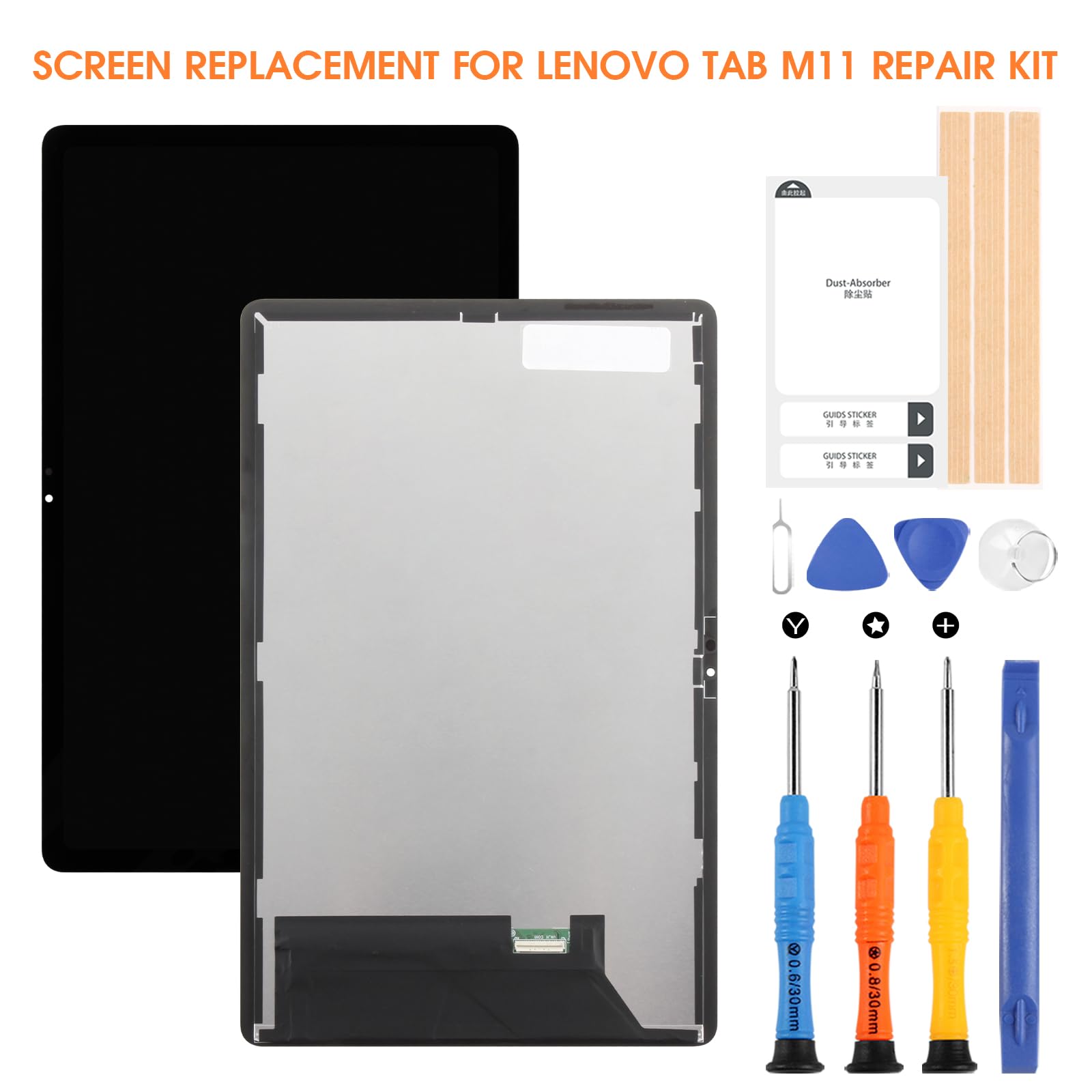 11" Schermo LCD per Lenovo Tab M11 Schermo LCD per Lenovo Tab M11 TB330FU Display LCD Touch Screen Digitizer Assembly Kit Riparazione (Nero senza Telaio)