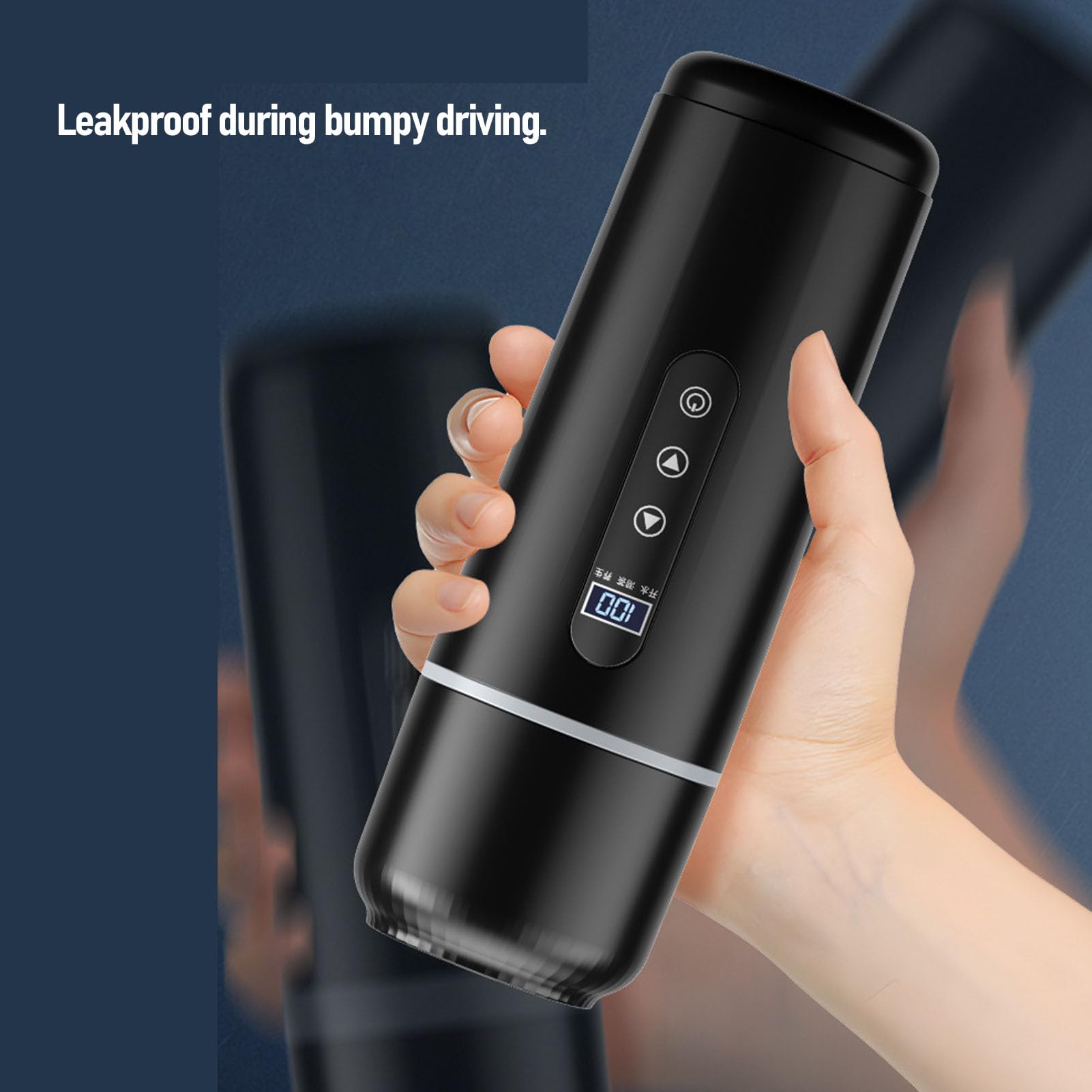Taza térmica portátil para coche de 500 ml, hervidor eléctrico de viaje de 12 V y 24 V, calentador de agua de acero inoxidable 316 para automóvil y camión, taza de café con (Negra)