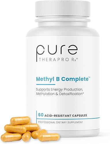Methyl B Complete - 60 cápsulas vegetales Suplemento óptimo de apoyo a la metilación con 5-MTHF cuatrefolico (folato activo), metilcobalamina (B12