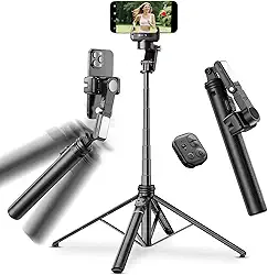 KOSCHEAL C16R Estabilizador Celular com Rastreamento Facial e Luz de Preenchimento, Gimbal para Celular Extensível 1,57m, Compatível iOS/Android, Ideal para TikTok, YouTube e Vlogs