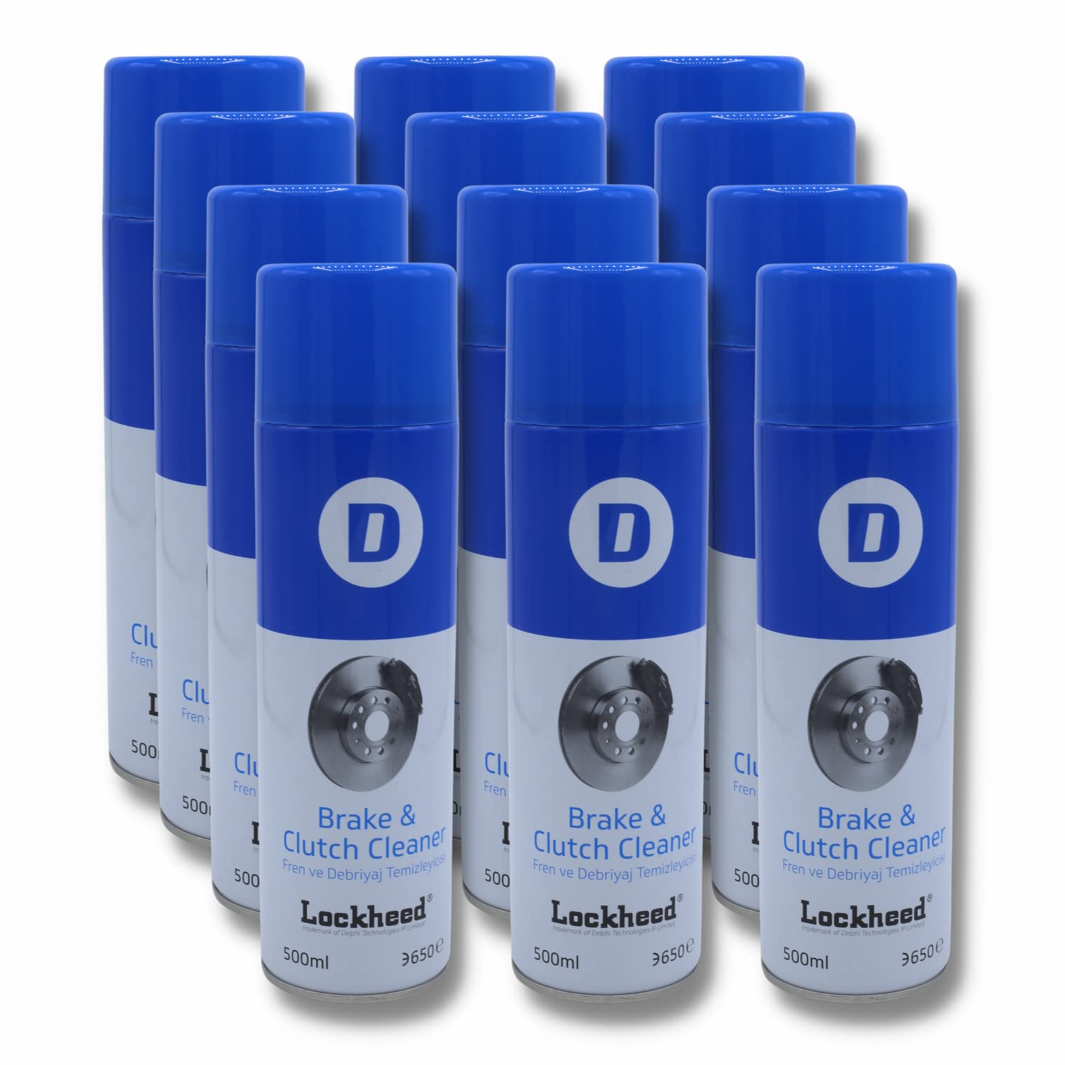 INSUPPA 12X Delphi Lockheed Brake & Clutch Cleaner Spray 500 Ml Cleaner Degreaser