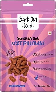Bark Out Loud Cat Pillow | Crunchy Cat Treats with Fresh Chicken & Dried Krill | Prebiotics, Taurine, Vitamin E, DHA, Omeg... Price In India