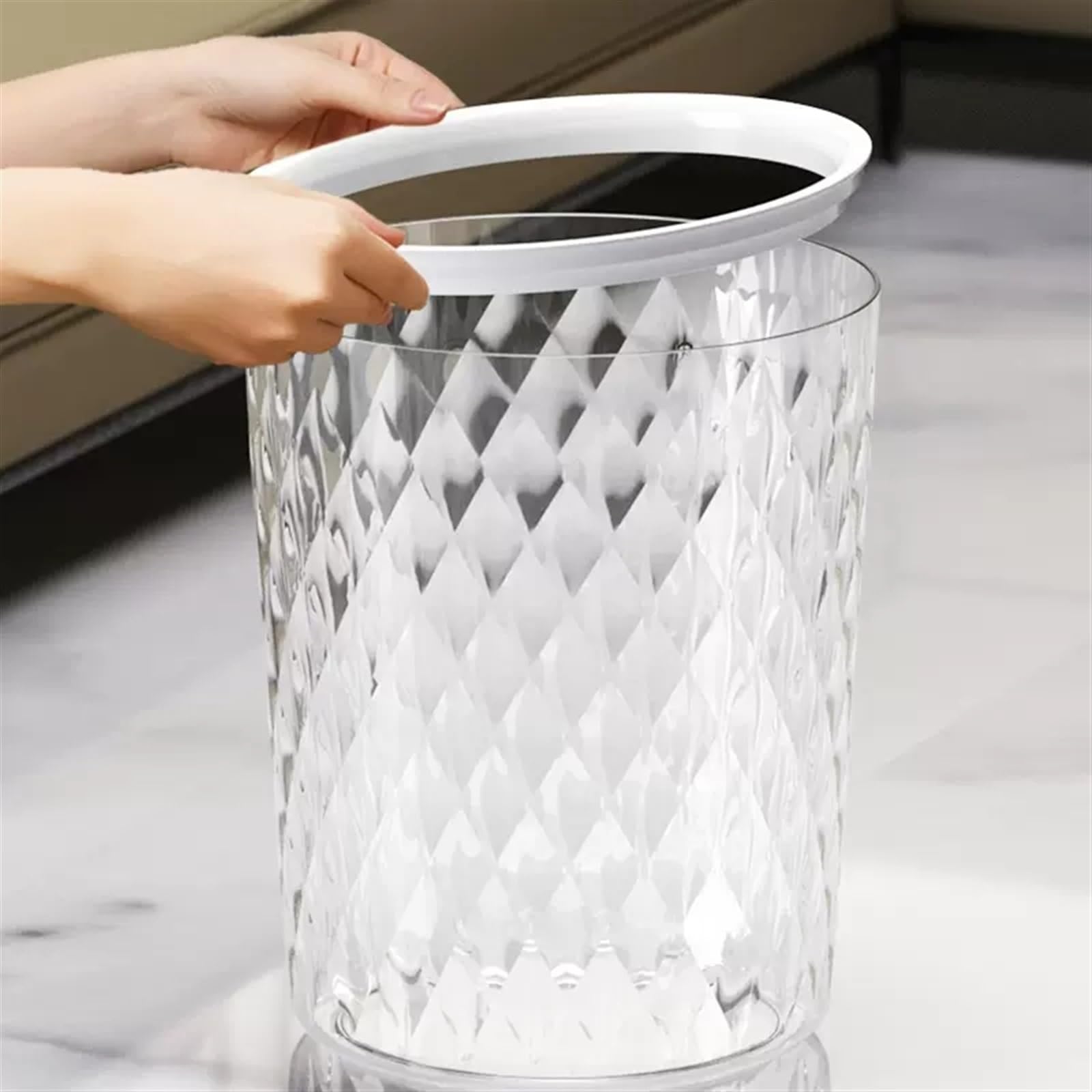 Pattumiera da Cucina Cestino for la carta straccia Casa Bagno Soggiorno Luce di lusso stretto Pattumiera Cucina Camera da letto Cestino for la carta grande Cestini per la Spazzatura da Ufficio ( Color
