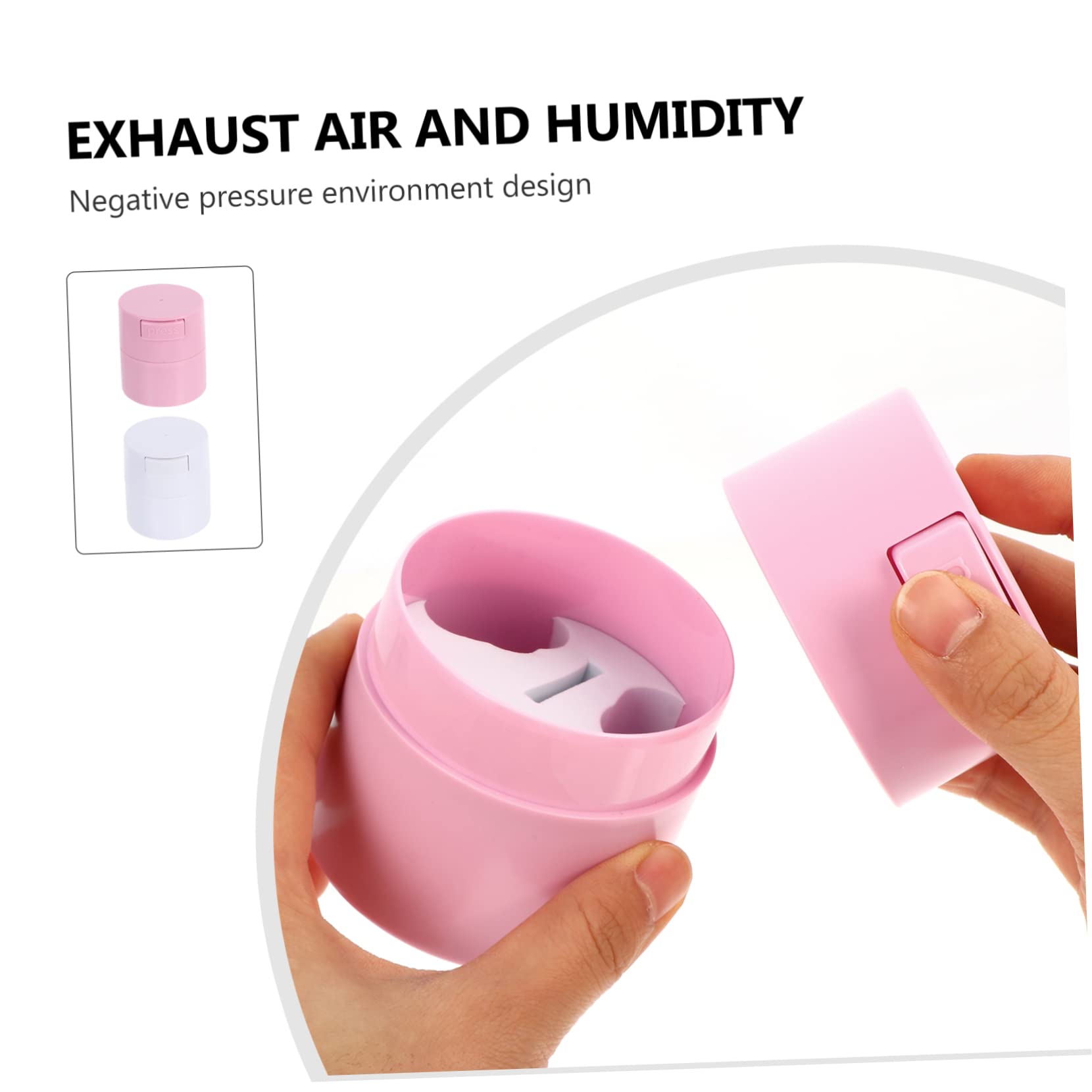 FOMIYES Duo Eyelash Glue Storage Jars Sealed Case Press Design Long-lasting and Easy to Carry