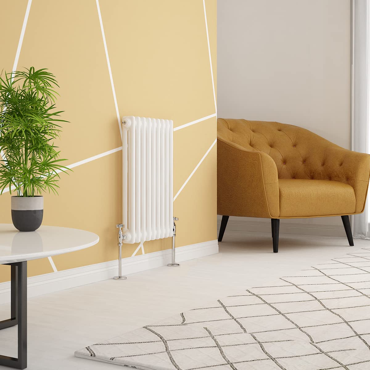 Warmehaus Traditional Radiator 2 Column White Horizontal 600x425mm โ image 1