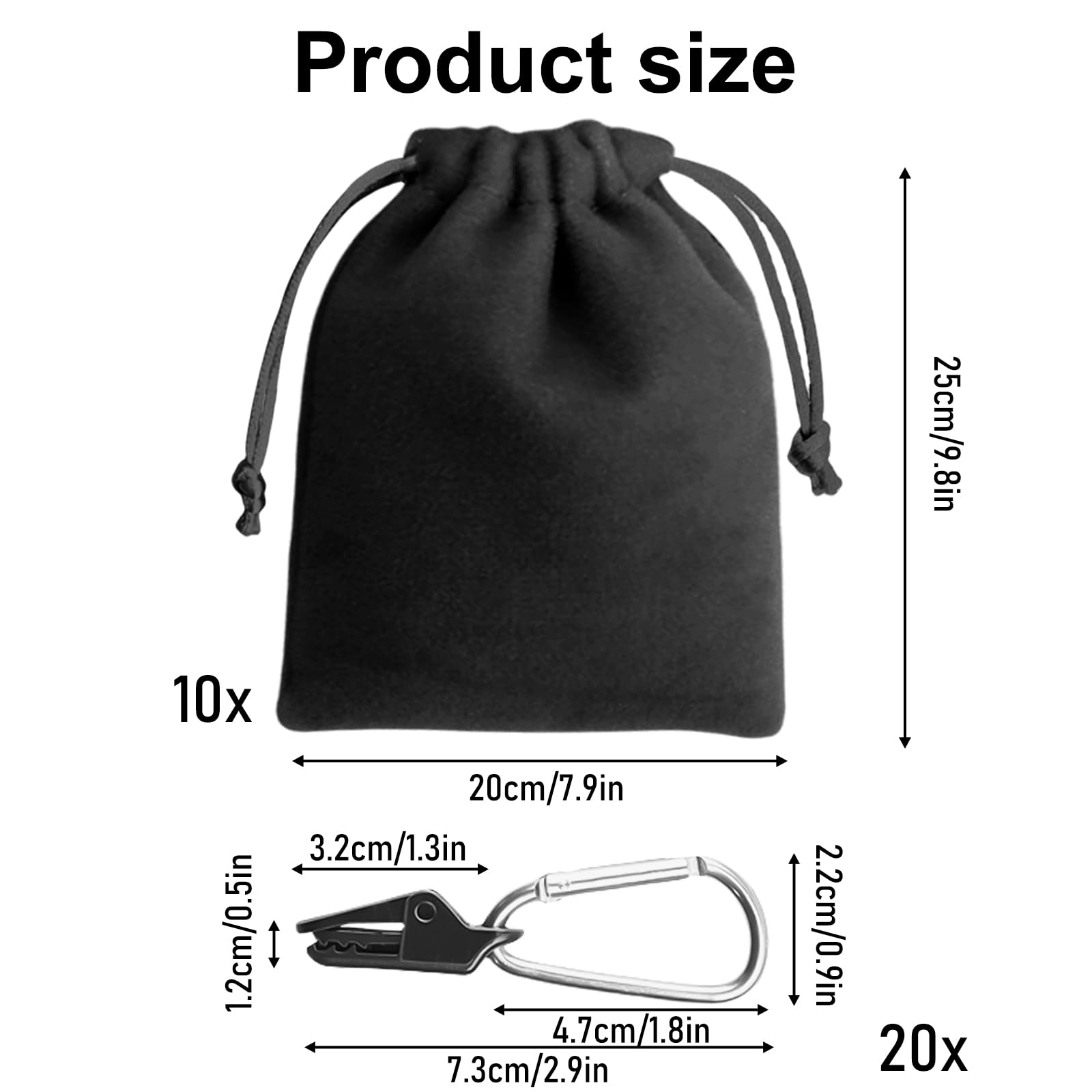 Lot de 10 sacs lestés pour rideaux de tonnelle d'extérieur - Sacs de sable pour tonnelle, lot de 10 pièces, 10 sacs lestés & 20 clips - Convient pour fixer des rideaux extérieurs, des pieds de