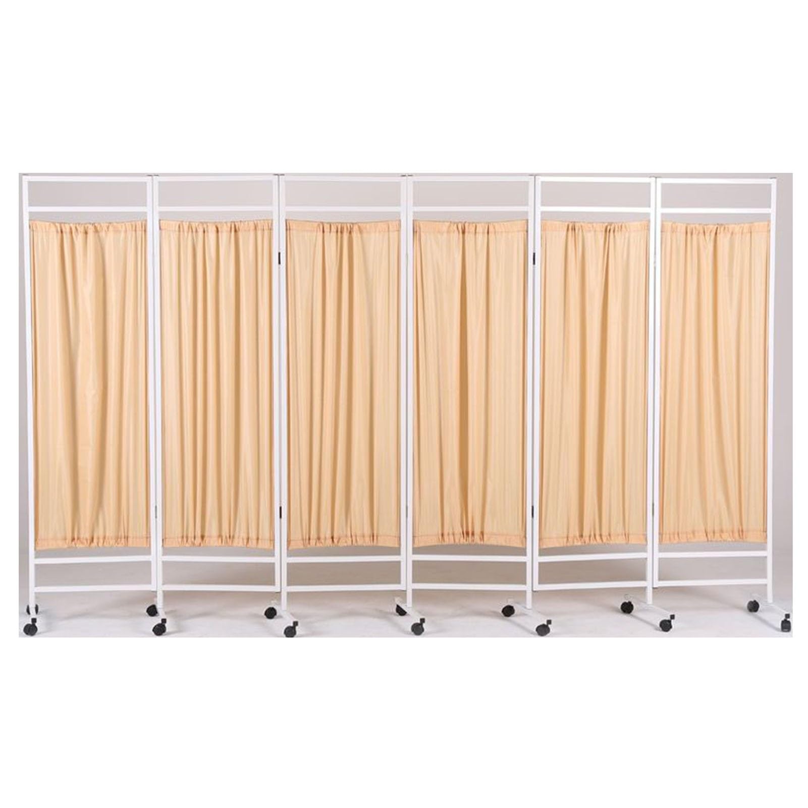 Paravent médical mobile pliable de 1,8m jaune pour salon de beauté et clinique