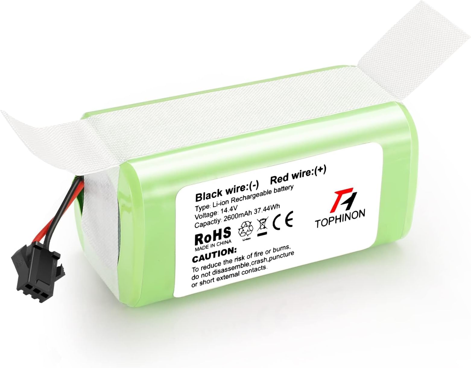HT TopHinon 14.4V 2600mAh Li-ion Replacement Battery for Ecovacs Deebot N79 N79S DN622, Eufy RoboVac 11, 11S, 11S MAX, 12, 15C, 15C MAX, 25C, 30, 30C, 30 MAX, 35C, G10 Hybrid, G20, G30