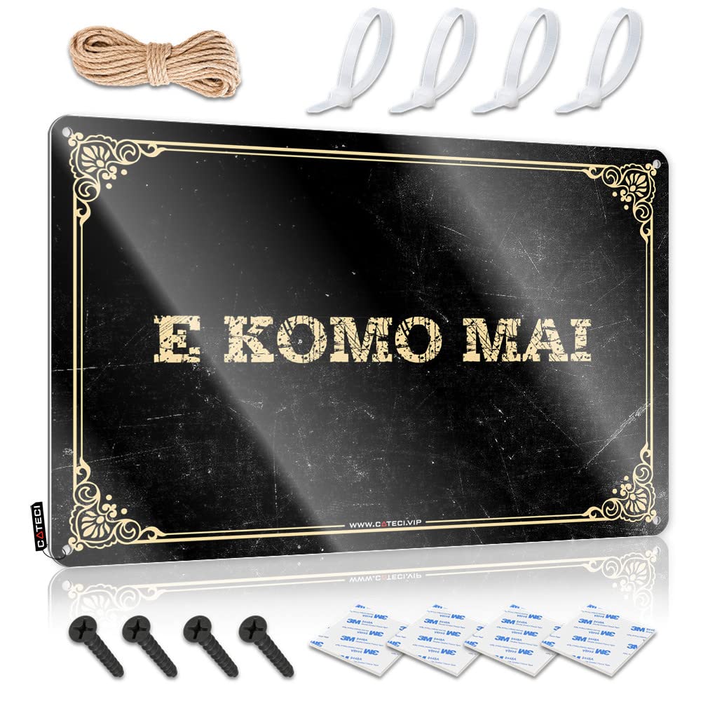 Mwfkkaddb Women's One Color Metal Tin Sign Wall Decor E Komo Mai Doormat Aloha Tin Sign Whiskey Signs For Home Bar Funny Home Sign(20X30cm)