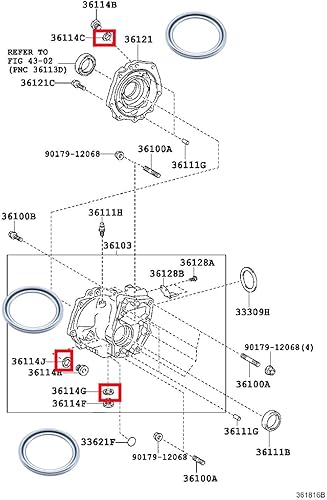 Miniatura 6 de Rexka Kit de juntas de servicio diferencial y de transferencia de 12 piezas compatible con Toyota Lexus 4Runner Land Cruiser Tundra Tacoma FJ