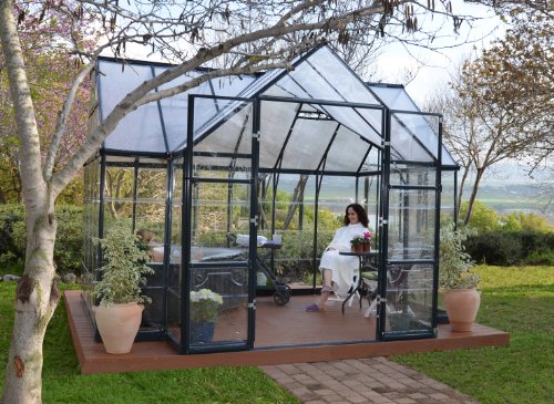 Canopia by Palram Gewächshaus gross Victory Orangery Treibhaus 365x305 cm Aluminium Grau Tomatenhaus Polycarbonatplatten UV-beständig – Bild 3