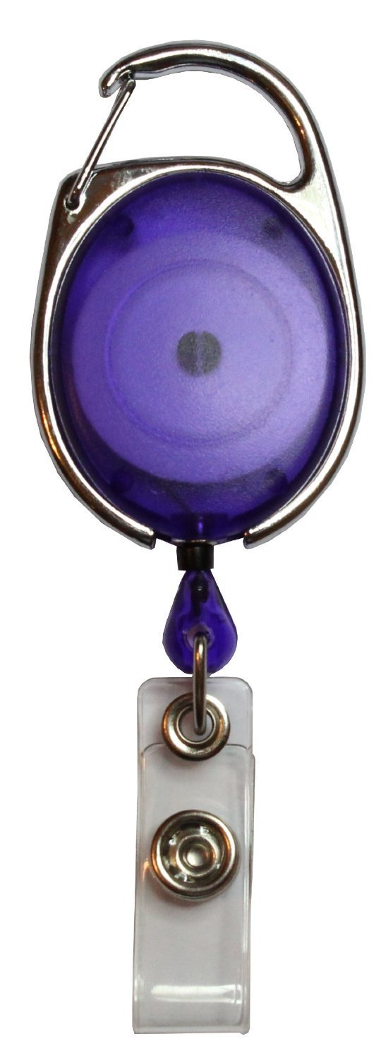 Customcard ltd Purple Yo Yo Premier Badge Reel Retractable ID Card Holder Pack of 25