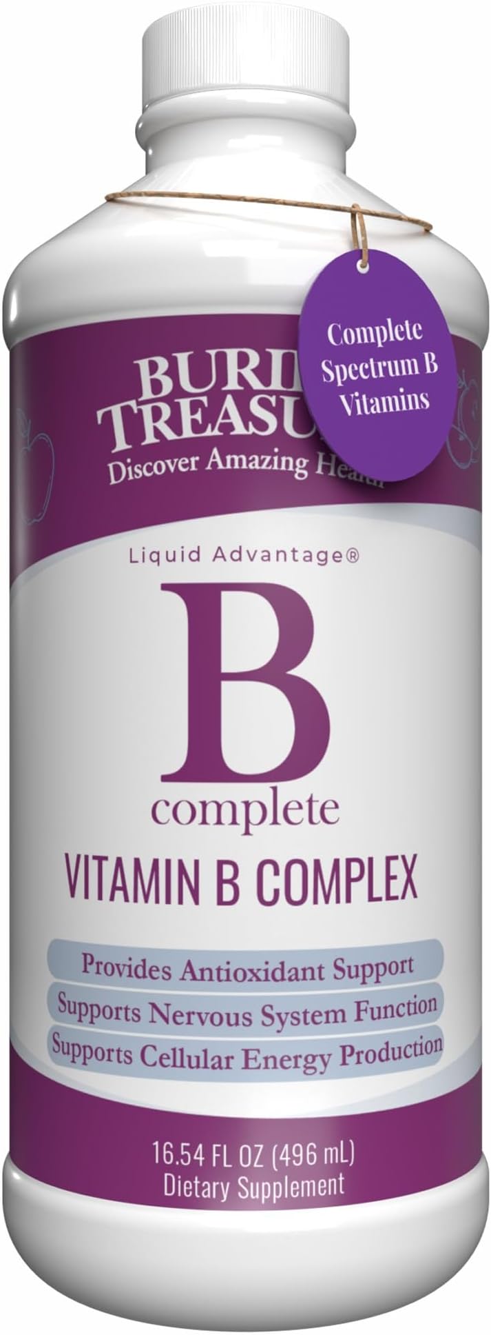 B Complete - 16 Fl oz, All 8 B Vitamins with Methylated B12 & Methylfolate, Biotin, B1, B2, B6, Antioxidant Support, Liquid & Sugar-Free, B complex vitamins for Women & Men.