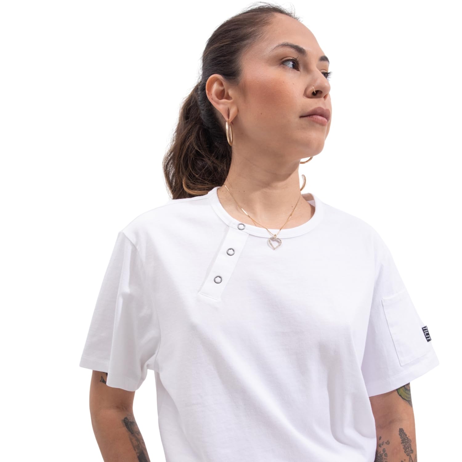 tilit Work Henley Tee (White, Medium) | Premium Work Henley, Unisex Work Shirt for Men and Women | Quality Design and Functionality