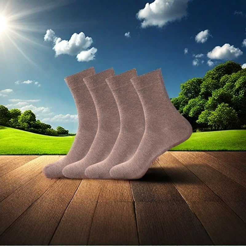 2 Pairs Mens Socks Crew Socks - Soft Cotton Mid-Calf Socks, Breathable & Comfortable for Daily Wear