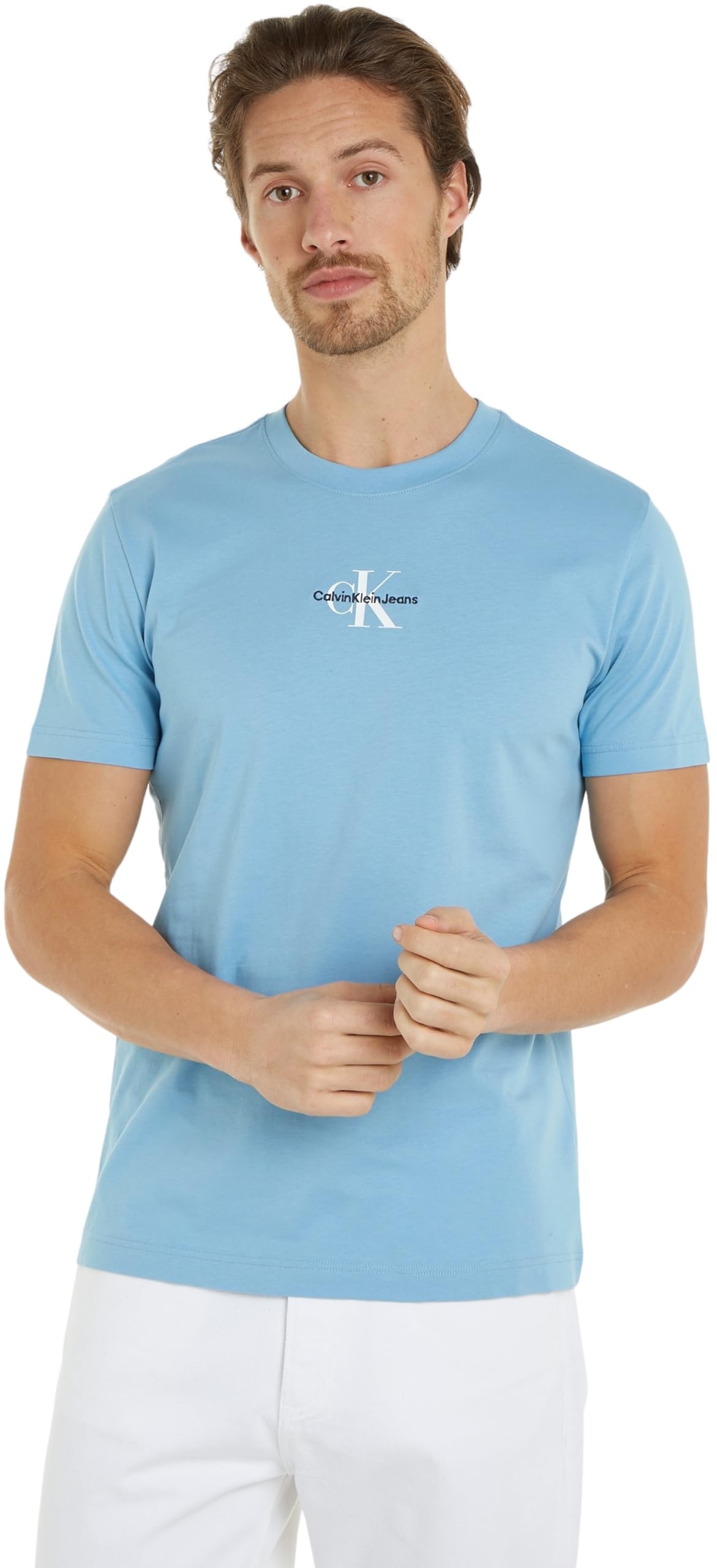 Calvin Klein Jeans Camiseta de Manga Corta para Hombre Monologo Regular de Algodón Orgánico