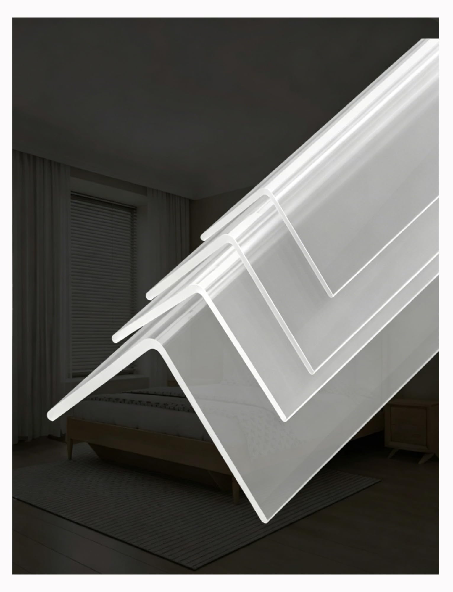 Protector de esquina de pared transparente autoadhesivo para muebles de 180cm