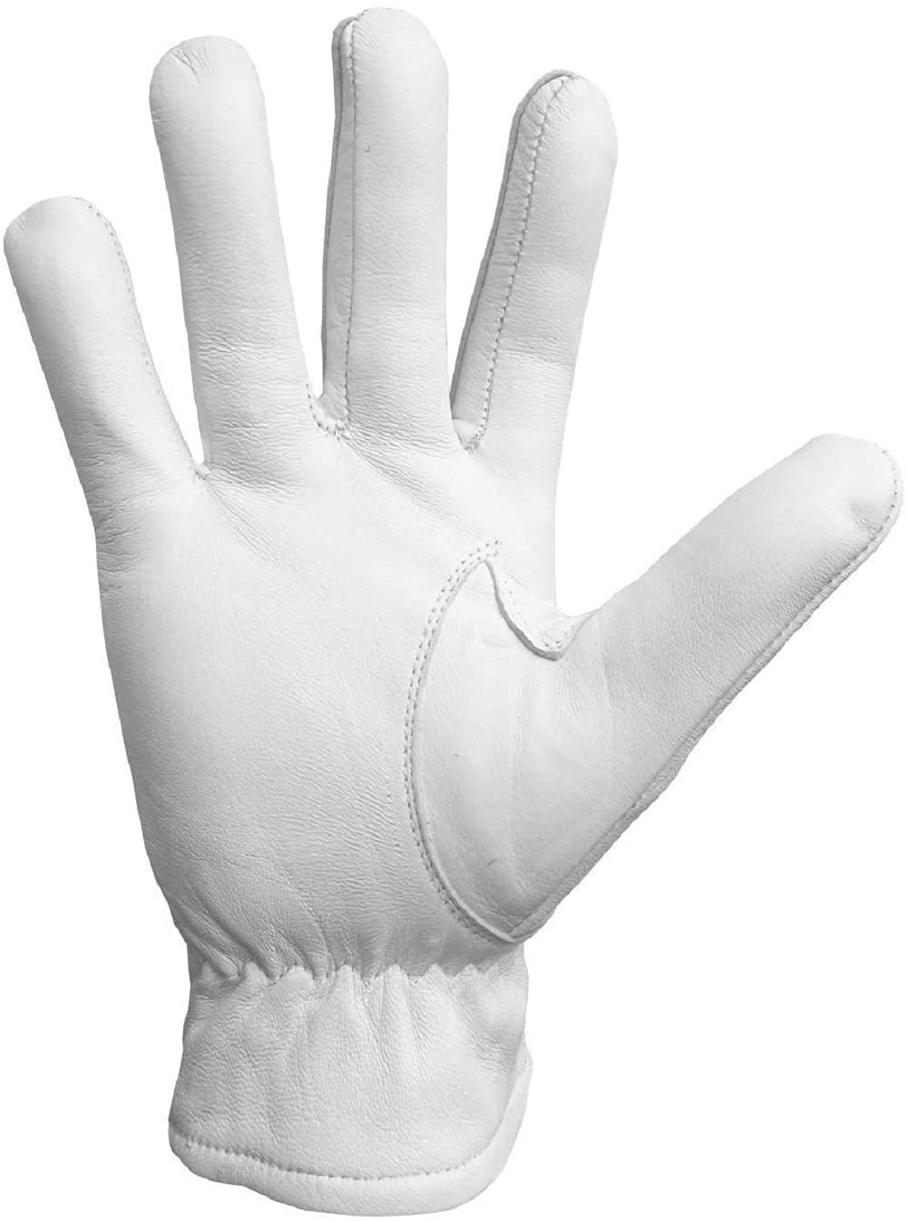 Masonic White Soft Leather Gloves Square Compass & G Yellow Blue (M)