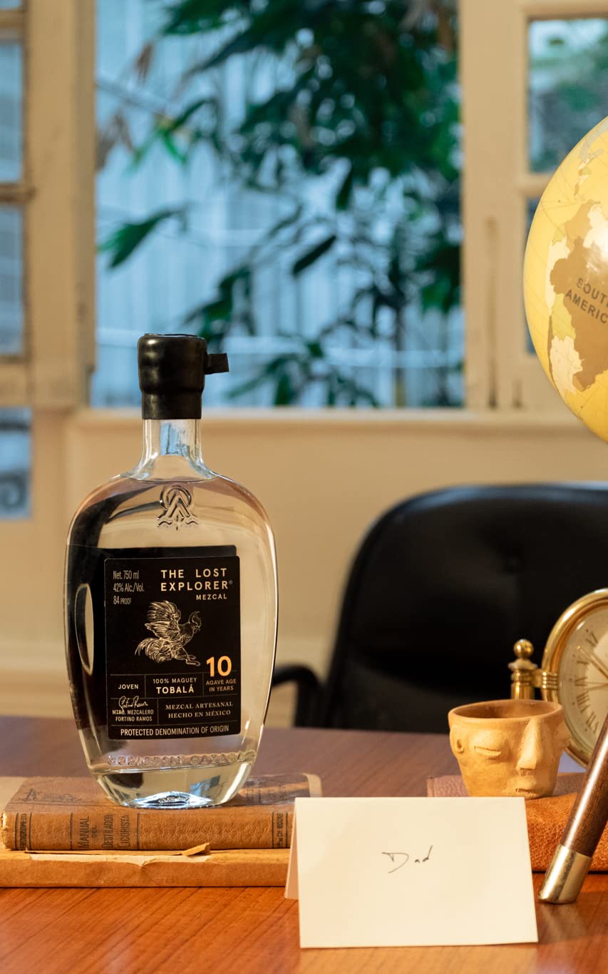 The Lost Explorer Mezcal - Messicano, Prodotto con 100% Agave Tobalà, 42%, dal Carattere Terroso, Bottiglia in Vetro da 750 ml