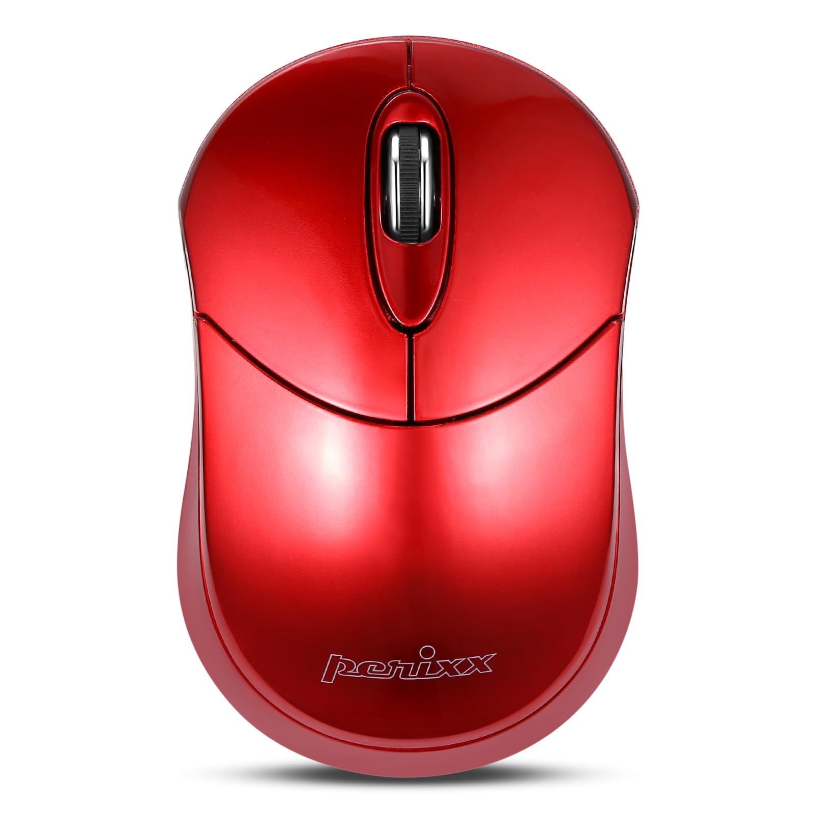 Perixx PERIMICE-802R Bluetooth Wireless Mouse – Compact Portable Design for Windows, macOS, iOS, and Android – 1200 DPI Optical Sensor – Red