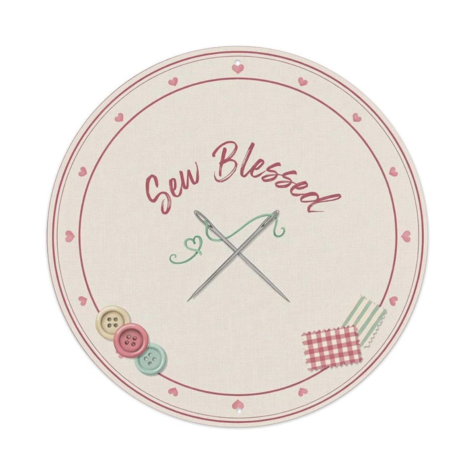 Sew Blessed Needle Metal Tin Sign Plaque