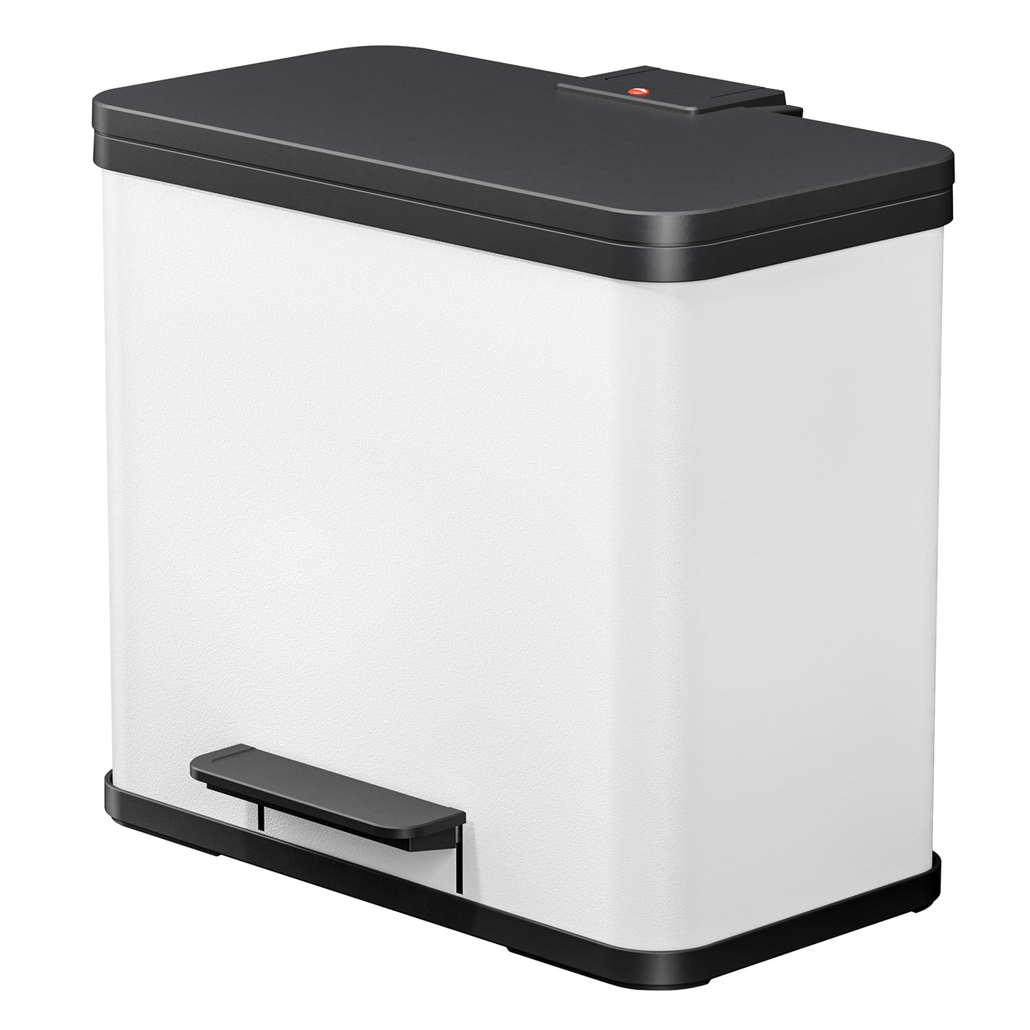 Hailo 0630-230 "Oeko duo Plus L Pedal Waste Separator, Sheet Steel White, 17-9 Litre