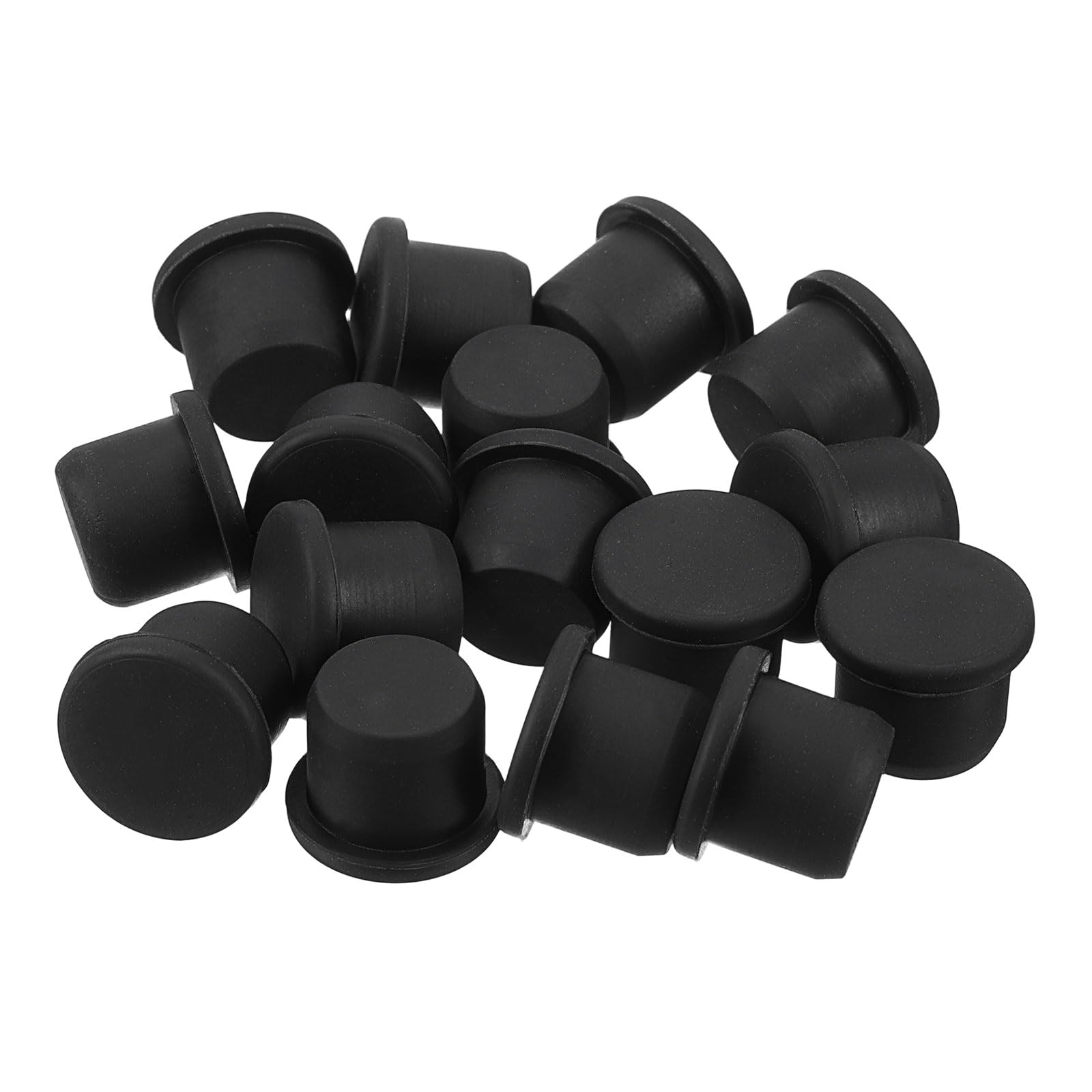 uxcell 16 Pieces Black Rubber Stopper, 12.5mm Plug Holes for 12-12.3mm/0.47-0.48" Hole