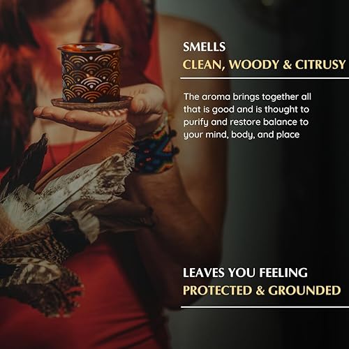 Miniatura 6 de Ladrillos de incienso de salvia blanca y Palo Santo (2 x 9 ladrillos) y quemador exótico Taj de Aromafume  Fabricado con extracto de graveolens de