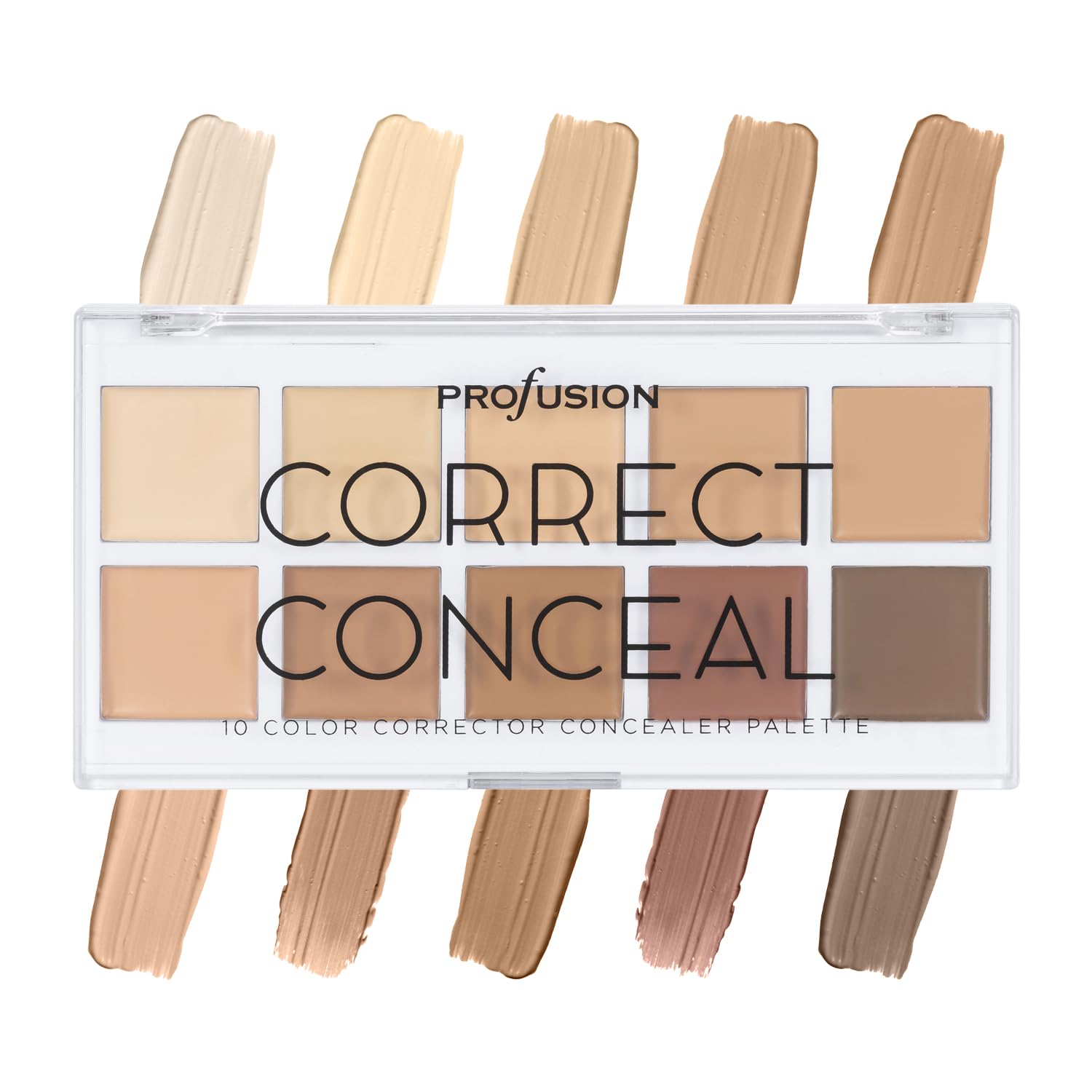 Profusion Cosmetics 10 Shade Concealer Palette Achieve Ideal Base with Flawless Complexion and Color Correcting Power with Natural