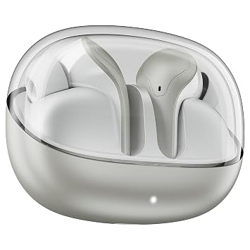 boAt Airdopes Plus 311, Glass Design, ENx Tech, Fast Charge, 50 Hrs Battery, Stream Ad Free Music via App Support Bluetooth Earbuds, TWS Ear Buds Wireless Earphones with mic (Ash Grey)