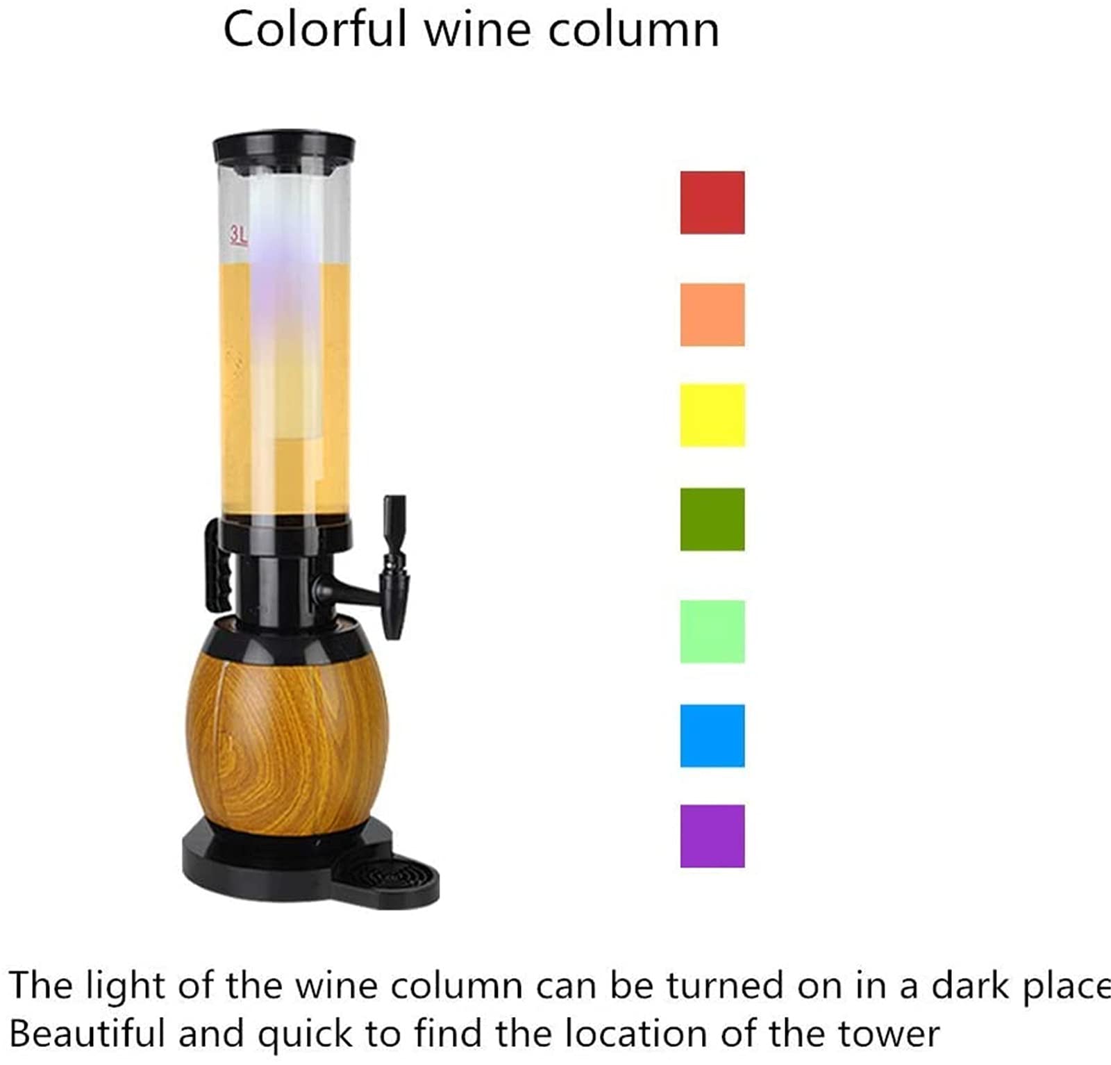 SXA Dispenser di Birra 3L Drugna Bevande Distributore della Torre della Bevanda con Il Tubo di Ghiaccio E Le Luci A LED per Il Bar Home Party Ristorante A Buffet